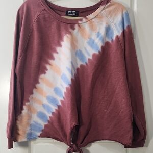 Tie-Dye Long Sleeve French Terry Top 1X